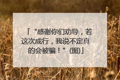“感谢你们劝导，若这次成行，我说不定真的会被骗！”(图)