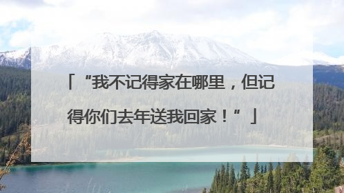 “我不记得家在哪里，但记得你们去年送我回家！”
