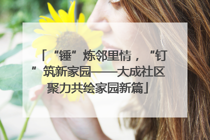 “锤”炼邻里情，“钉”筑新家园——大成社区聚力共绘家园新篇