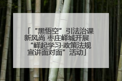 “黑悟空”引法治课新风尚 枣庄峄城开展“峄起学习·政策法规宣讲面对面”活动