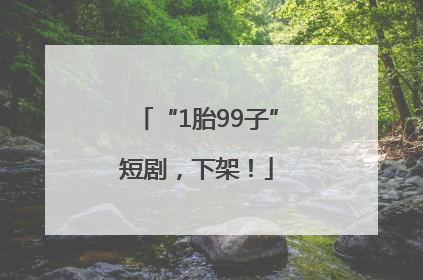 “1胎99子”短剧，下架！