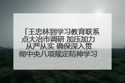 王忠林到学习教育联系点大冶市调研 加压加力 从严从实 确保深入贯彻中央八项规定精神学习教育取得实效