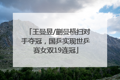 王曼昱/蒯曼横扫对手夺冠，国乒实现世乒赛女双19连冠