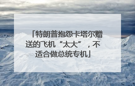 特朗普抱怨卡塔尔赠送的飞机“太大”，不适合做总统专机