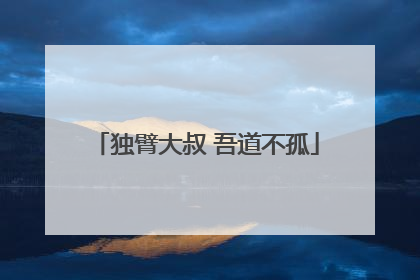 独臂大叔 吾道不孤