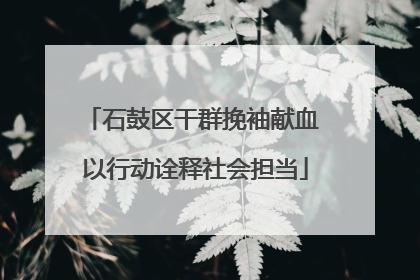 石鼓区干群挽袖献血 以行动诠释社会担当