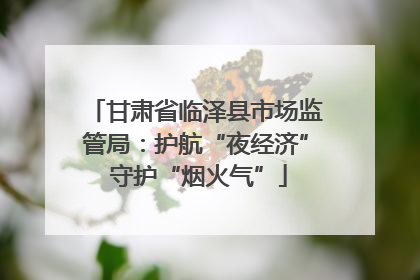 甘肃省临泽县市场监管局：护航“夜经济” 守护“烟火气”