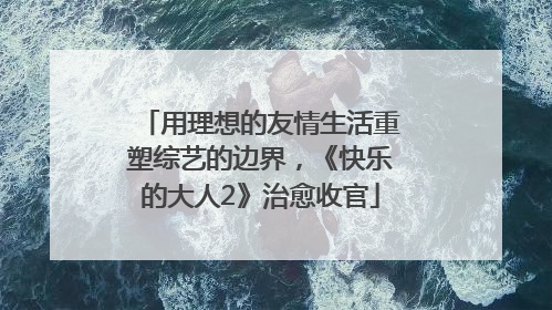 用理想的友情生活重塑综艺的边界，《快乐的大人2》治愈收官