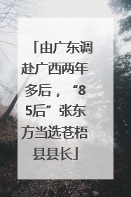 由广东调赴广西两年多后，“85后”张东方当选苍梧县县长