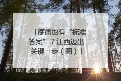 疼痛也有“标准答案”？江西迈出关键一步（图）