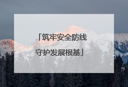 筑牢安全防线 守护发展根基