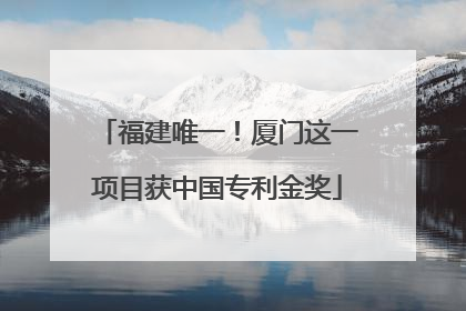 福建唯一！厦门这一项目获中国专利金奖