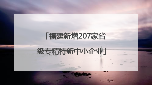 福建新增207家省级专精特新中小企业