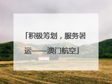 积极筹划，服务暑运——澳门航空