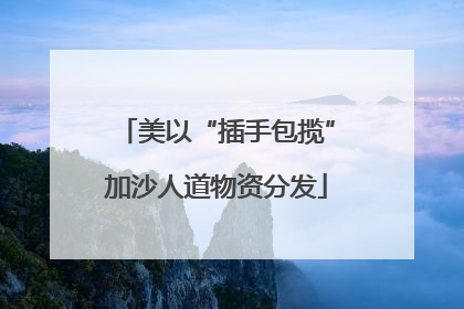 美以“插手包揽”加沙人道物资分发
