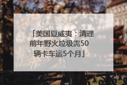 美国夏威夷：清理前年野火垃圾需50辆卡车运5个月