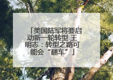 美国陆军将要启动新一轮转型 王明志：转型之路可能会“翻车”