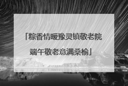 粽香情暖豫灵镇敬老院 端午敬老意满桑榆
