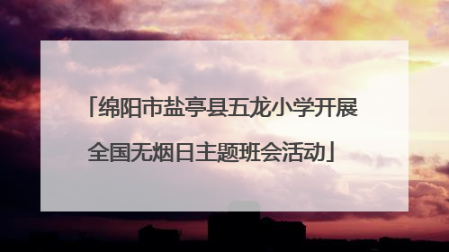 绵阳市盐亭县五龙小学开展全国无烟日主题班会活动