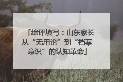 综评填写：山东家长从“无用论”到“档案意识”的认知革命