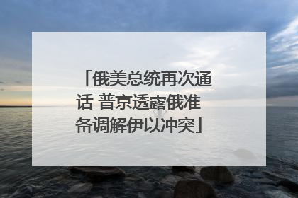 俄美总统再次通话 普京透露俄准备调解伊以冲突
