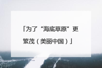为了“海底草原”更繁茂（美丽中国）
