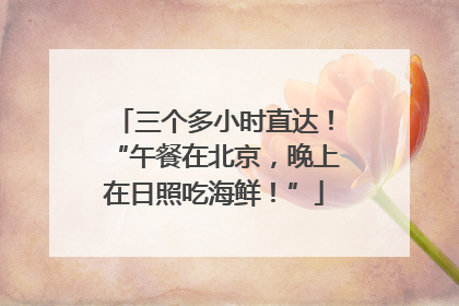 三个多小时直达！“午餐在北京，晚上在日照吃海鲜！”