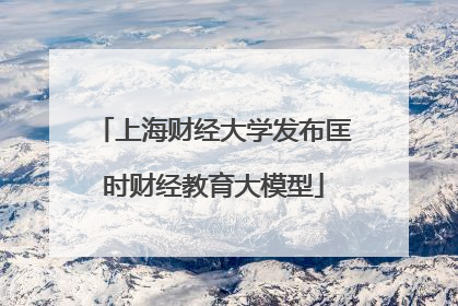 上海财经大学发布匡时财经教育大模型