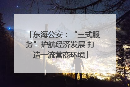东海公安：“三式服务”护航经济发展 打造一流营商环境