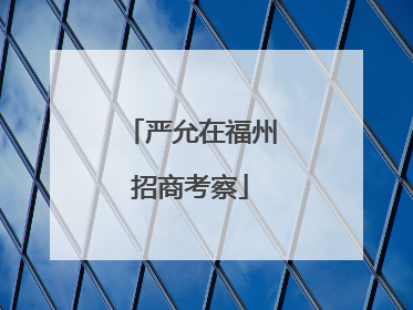 严允在福州招商考察