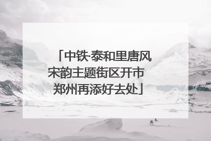 中铁·泰和里唐风宋韵主题街区开市 郑州再添好去处