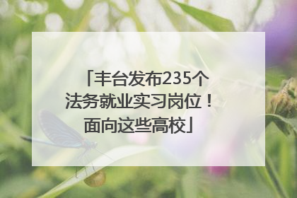 丰台发布235个法务就业实习岗位！面向这些高校