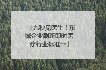 九秒见医生！东城企业刷新即时医疗行业标准→