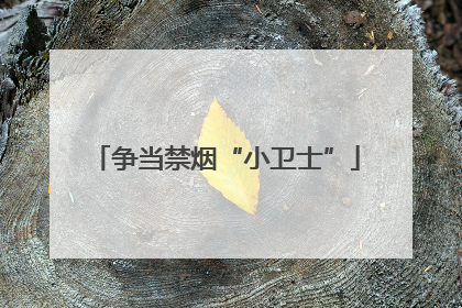 争当禁烟“小卫士”