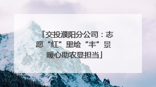 交投濮阳分公司：志愿“红”里绘“丰”景 暖心助农显担当