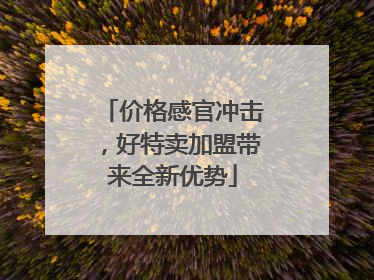 价格感官冲击，好特卖加盟带来全新优势