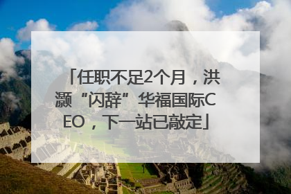 任职不足2个月，洪灏“闪辞”华福国际CEO，下一站已敲定