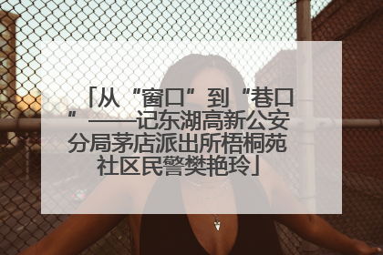 从“窗口”到“巷口”——记东湖高新公安分局茅店派出所梧桐苑社区民警樊艳玲