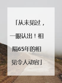 从未见过，一眼认出！相隔65年的相见令人动容