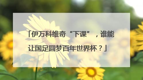 伊万科维奇“下课”，谁能让国足圆梦百年世界杯？