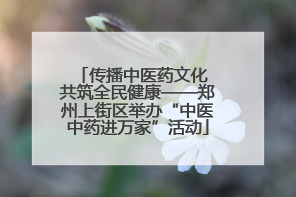 传播中医药文化 共筑全民健康——郑州上街区举办“中医中药进万家”活动