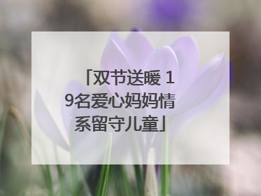 双节送暖 19名爱心妈妈情系留守儿童