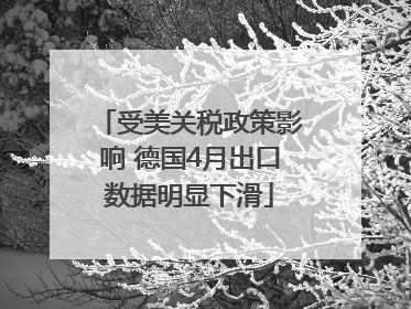 受美关税政策影响 德国4月出口数据明显下滑