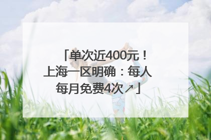 单次近400元！上海一区明确：每人每月免费4次↗
