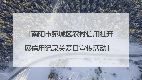 南阳市宛城区农村信用社开展信用记录关爱日宣传活动