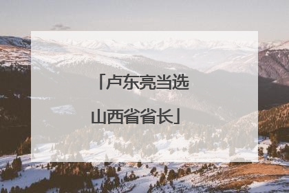 卢东亮当选山西省省长