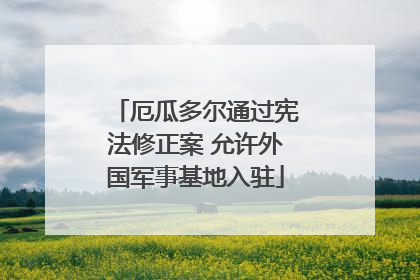 厄瓜多尔通过宪法修正案 允许外国军事基地入驻