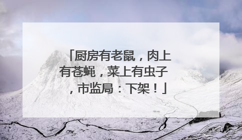 厨房有老鼠，肉上有苍蝇，菜上有虫子，市监局：下架！