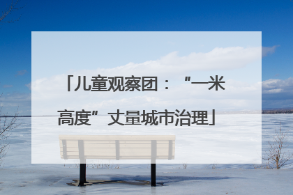 儿童观察团：“一米高度”丈量城市治理