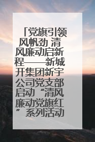 党旗引领风帆劲 清风廉动启新程——新城开集团新宇公司党支部启动“清风廉动党旗红”系列活动